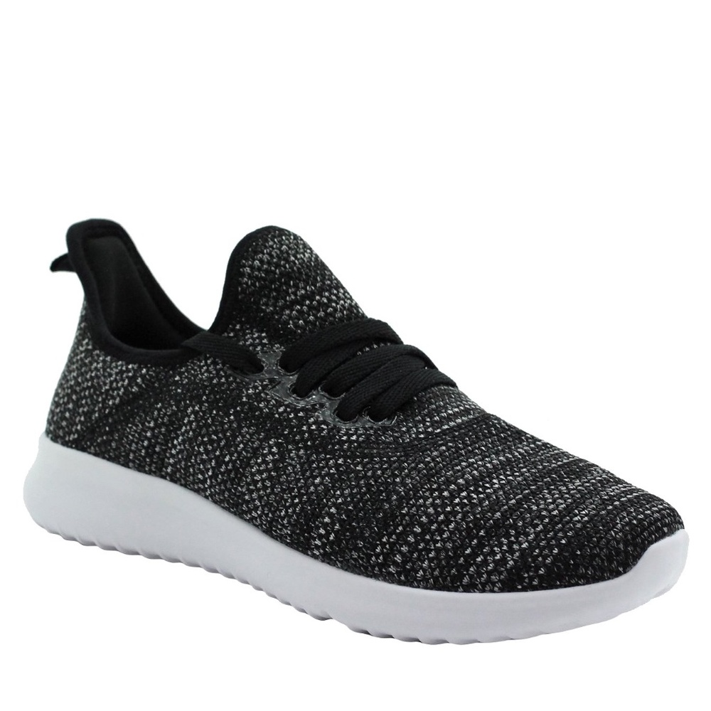 COPY - ATHLETIC WORKS LIGHT COMFORT TRAINERS MEMORY FOAM SNEAKERS BLACK